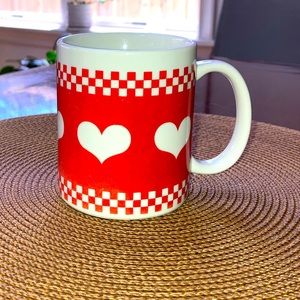 Valentines Heart Checkered Ceramic Mug